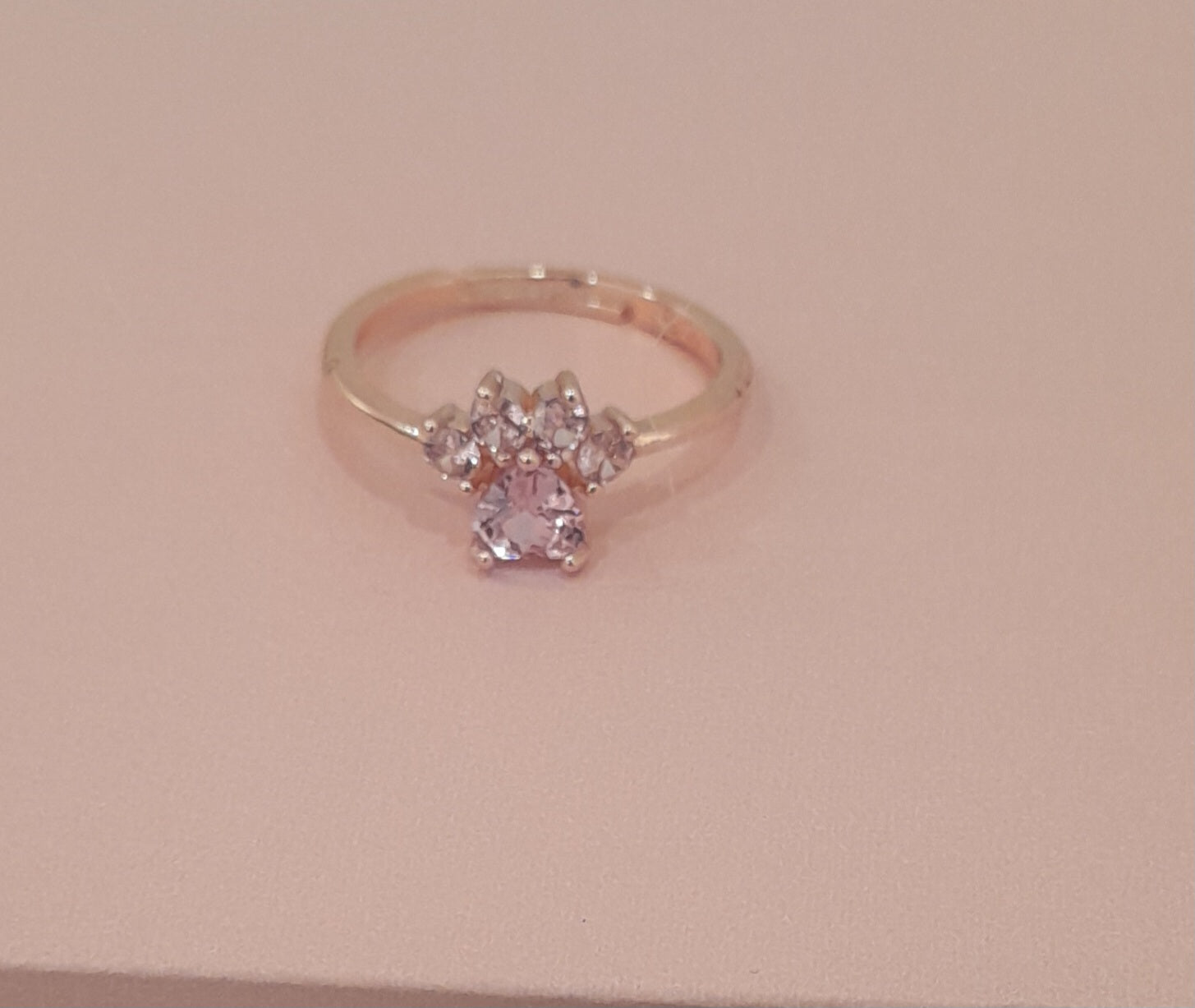 Pink Paw Print Ring